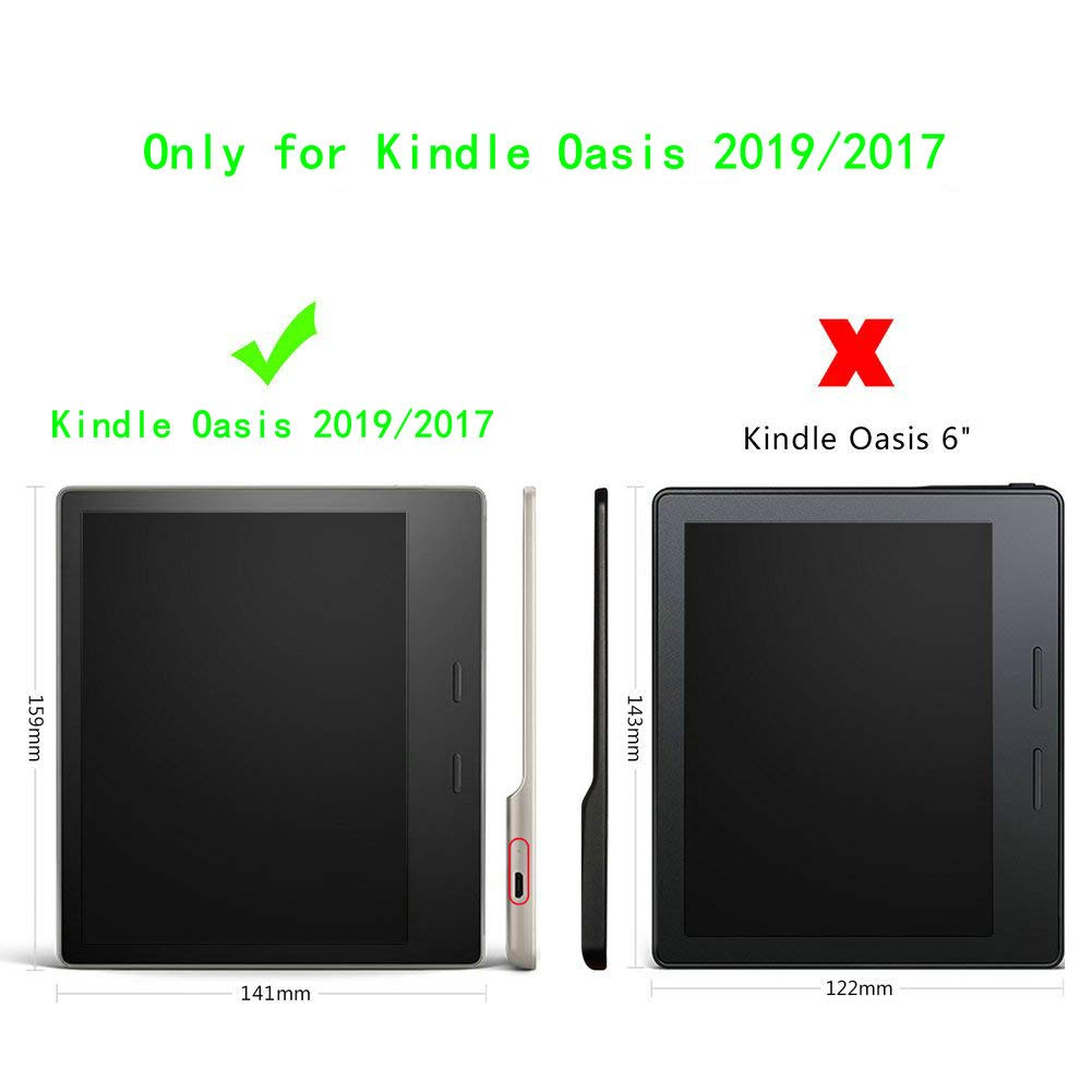 Kepuch Custer Case for Kindle Oasis 2019 Anniversary Anniversary PU Leather Lightweight Cover for Kindle Oasis 2019 Anniversary Anniversary Black