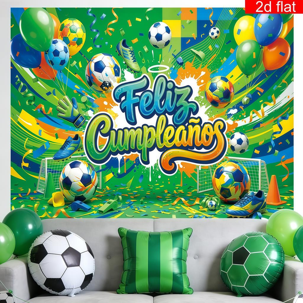 1pc colorful football birthday backdrop banner suitable for birthday party cake table decoration anniversary