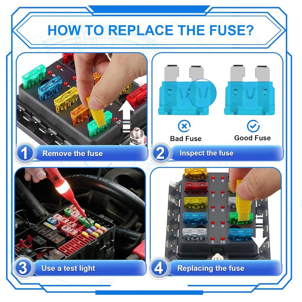 220Pcs Standard Fuse Kit With 11 Sizes (2A - 40A) - Premium Car Fuses Assortment Kit, Ideal Automotive Fuses For Cars, Trucks & Motorcycles