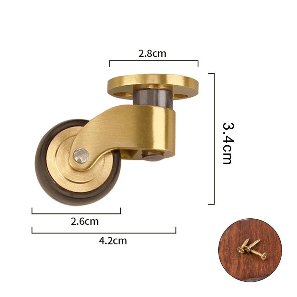 360 Degree Furniture Mobility Casters Whisper Quiet 360 Degree Rotation Brass Casters Brushed Brass Finish For Small Furniture