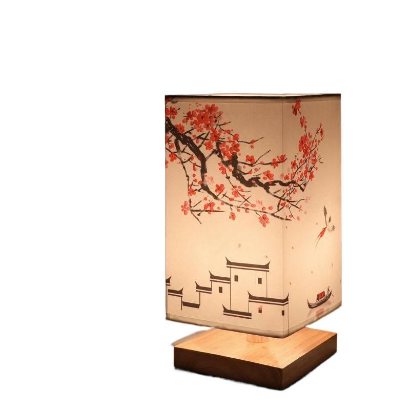 Retro Wooden Night Light: Simple, Creative, Warm Bedside Lamp with New Chinese Style