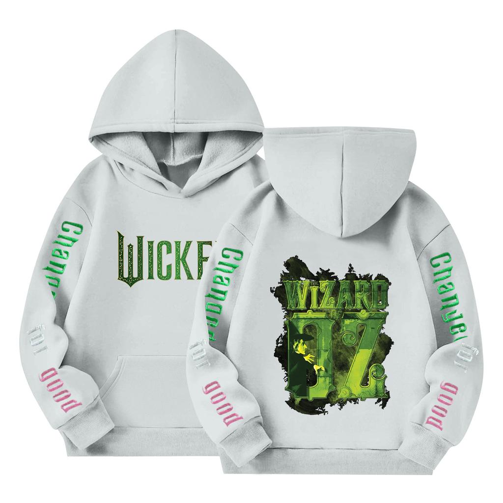 Dětská volná mikina s dlouhým rukávem a kapucí se stahovací šňůrkou a potiskem písmen