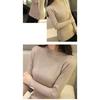 Herbst Frauen Mock Neck Rüschen Pullover Langarm Strick Boden Feste Pullover Streifen Für Frauen Pullover Winter