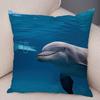 Federa per Cuscino Delfino Vita Marina Motivo Pesci Barriera Corallina Tessuto Morbido Studio Ufficio Casa Decorazione Federa