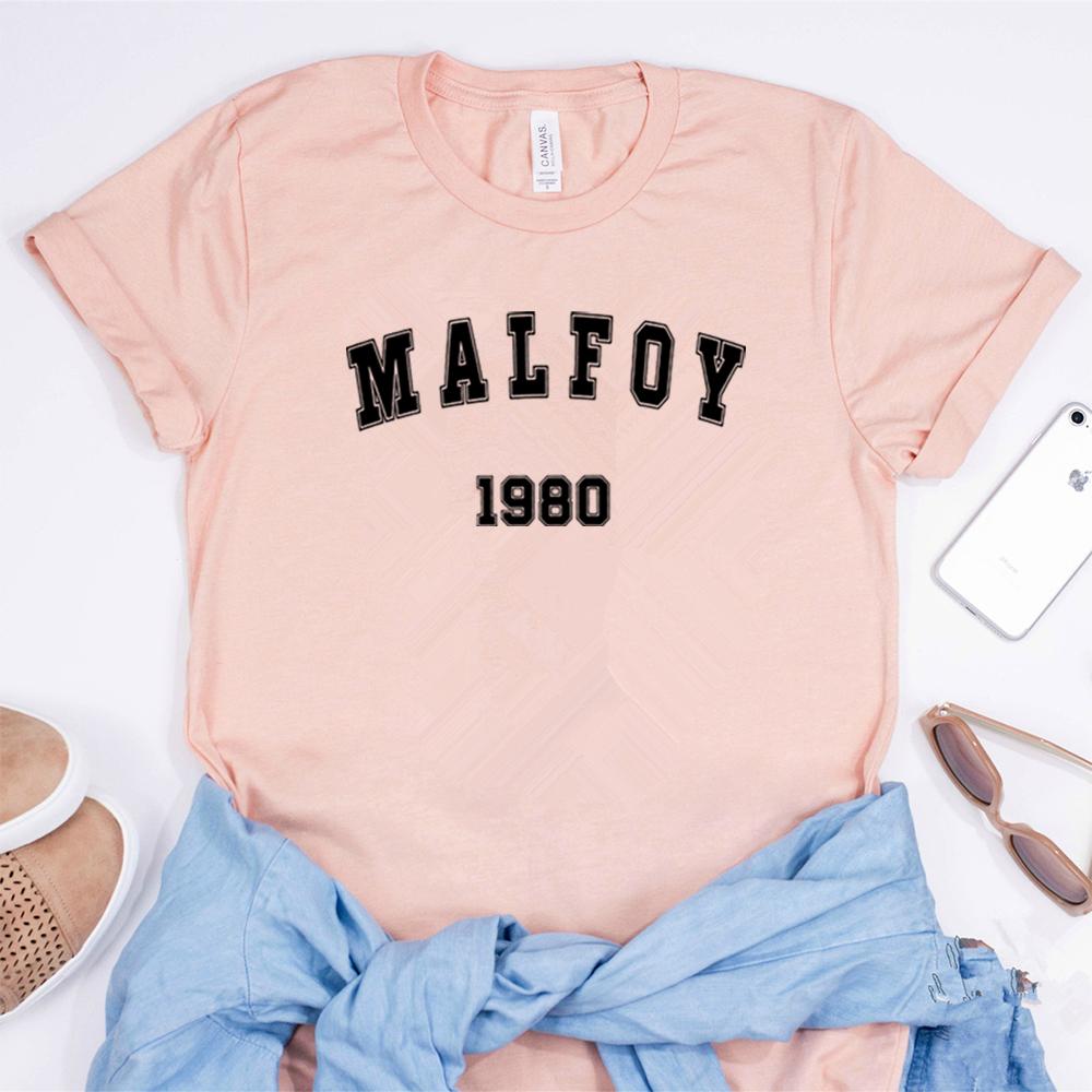 Malfoy1980 Tshirt Magic Movie Inspired Wizard World Shirt Vintage Magic Wizard School Tees Women Draco Malfoy Shirts