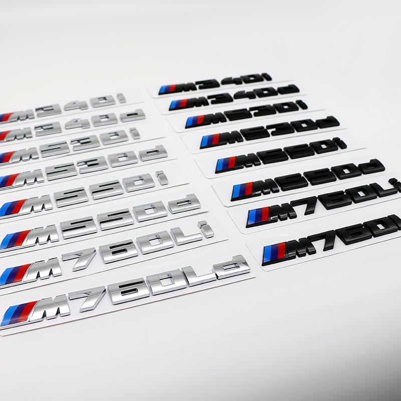 Glänzendes Schwarzes Heckklappen-Buchstabenabzeichen Für BMW M135i M240i M340i M340d M440i M550i M530i M760Li ABS M Logo Emblem Aufkleber Decal