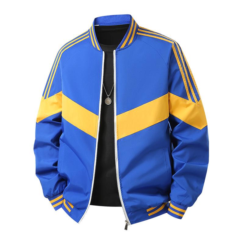 

Мужская осенне-зимняя куртка кэжуал с цветными блоками, яркой тесьмой, тонкая бейсбольная форма 5XL