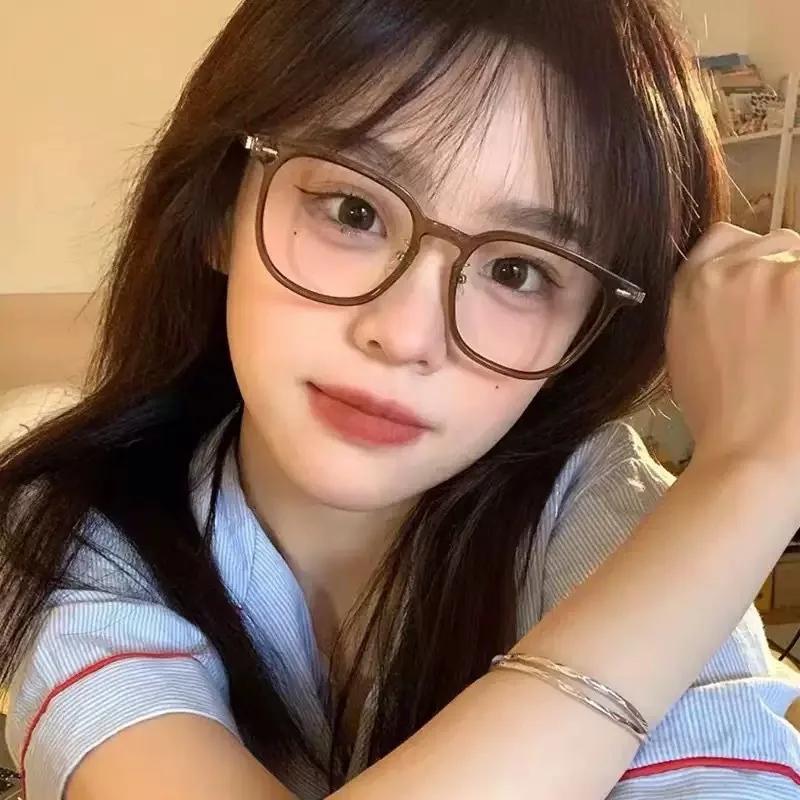 Simple And Stylish Circular Frame Photochromic Myopia Glasses Blue Light Blocking Eye Protection Diopter To -4.0 Unisex