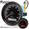 Universal Car Boat Tachometers 85mm Waterproof 3000RPM~8000RPM Counter LCD Hourmeter with Red LED Backlight M16 M18 Sensor 9-32V
