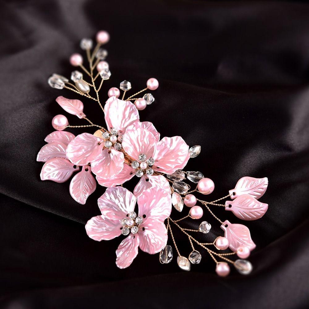 Crystal Pearl Bridal Hair Clips Elegant Bridesmaid Tiara Wedding Hair Accessories
