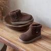 Kids Winter New Fashion Cute Plus Velvet Warm Retro Short Boots Baby Casual Soft Lightweight Zipper Thick Bottom Snow Boots
