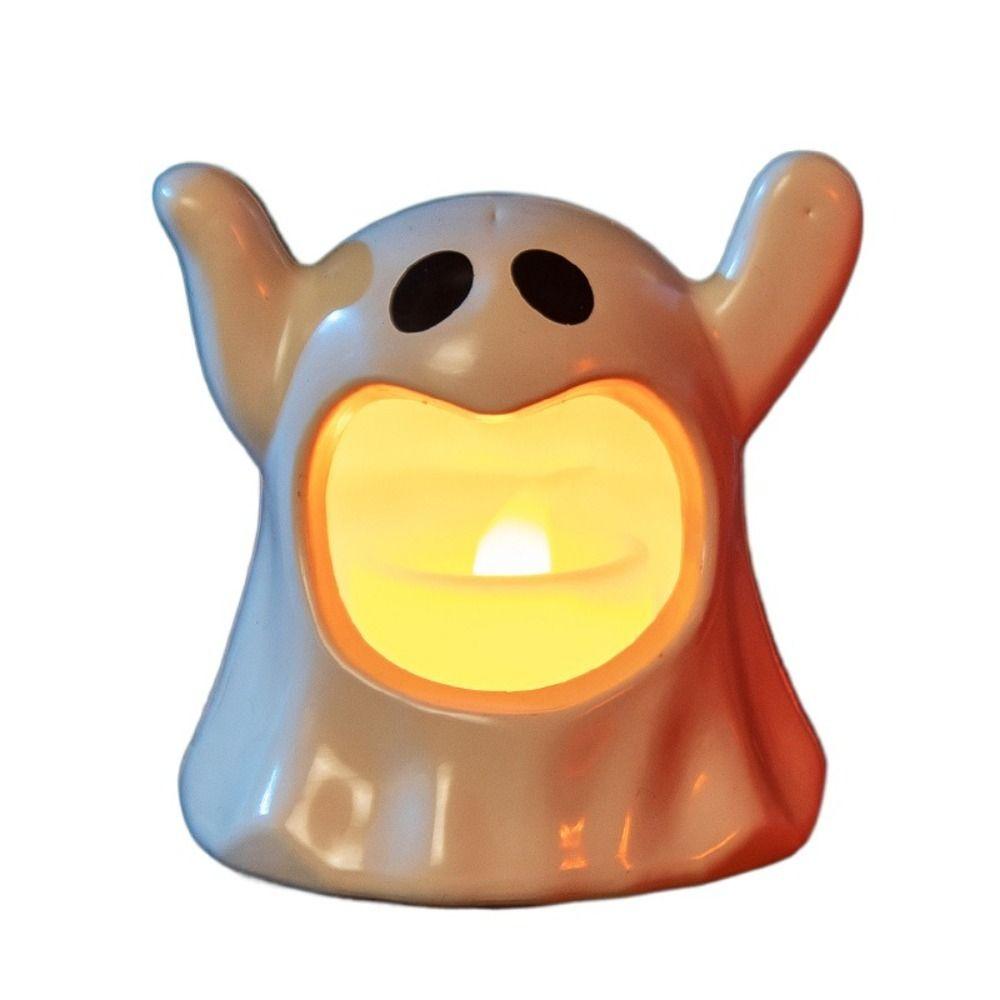 LED Light Halloween Ghost Lamp Electronic Candle Halloween Ghost Candle  Party Decor