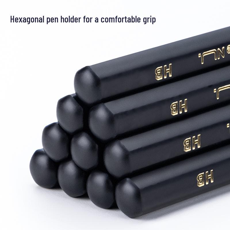 Deli Sai Black Wood Pencils HB - 10 Pack for 1st & 2nd Grade Students