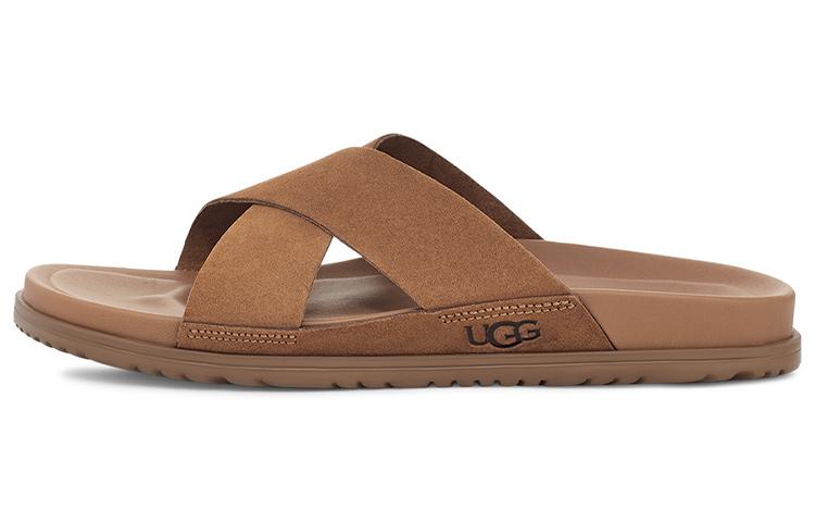 Мужские тапочки UGG Wainscott из спилка под корову, цвет Каштановый 1124902-CHE 41