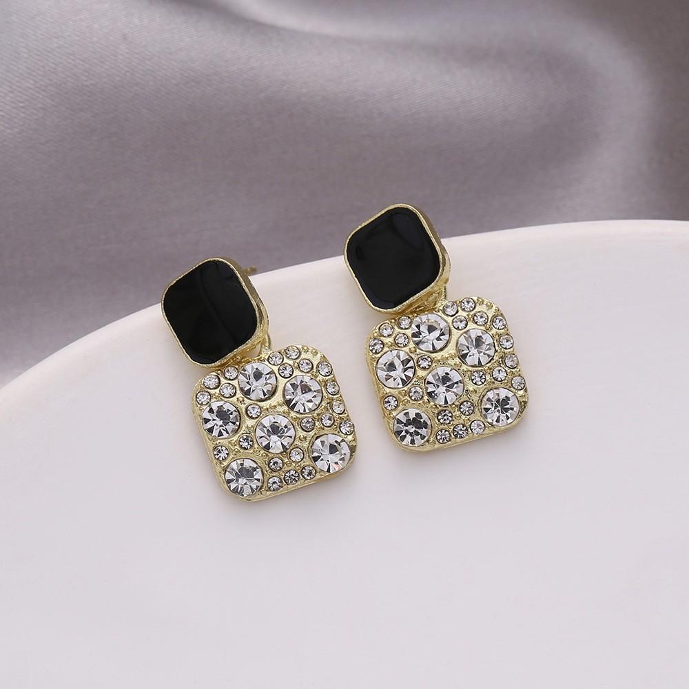 Water Drop Pearl Rhinestone Tassel Earrings
