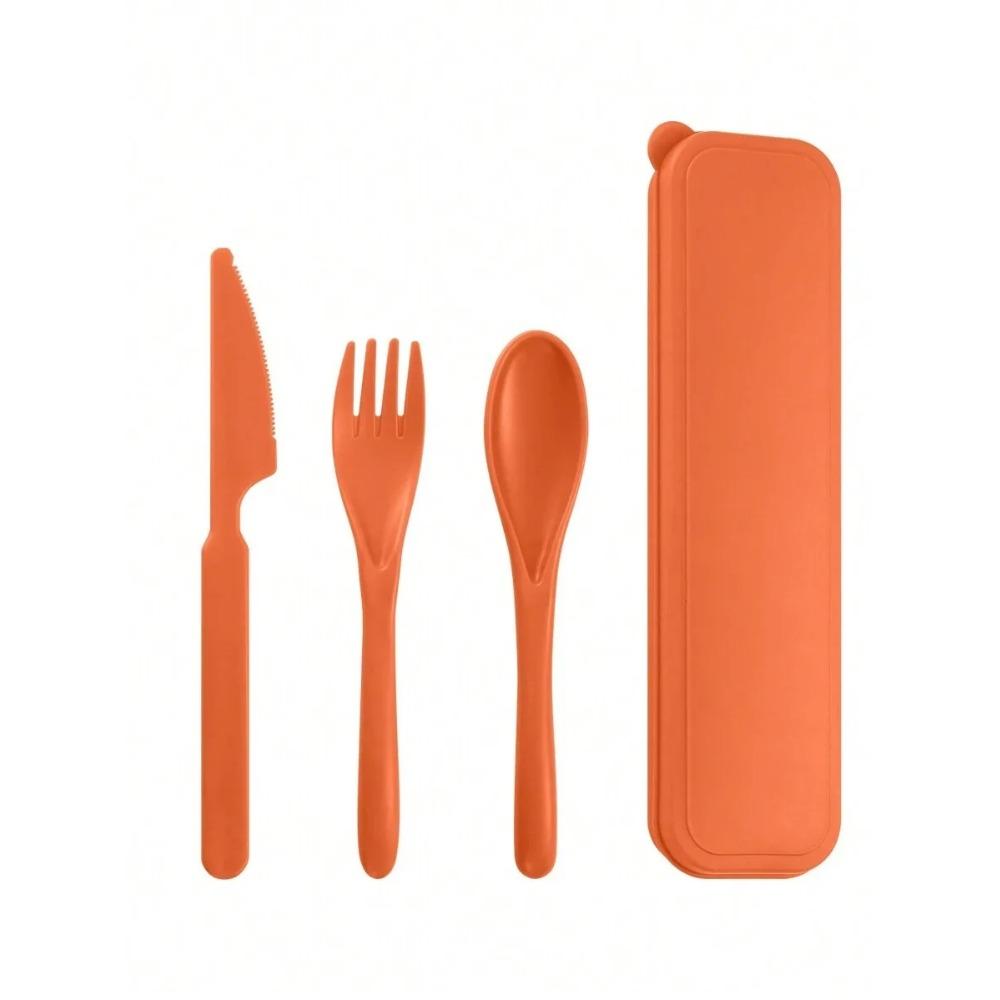 1pcs Plastic knife, fork and spoon cutlery set, reusable, portable cutlery, suitable for school, outdoor, camping, office