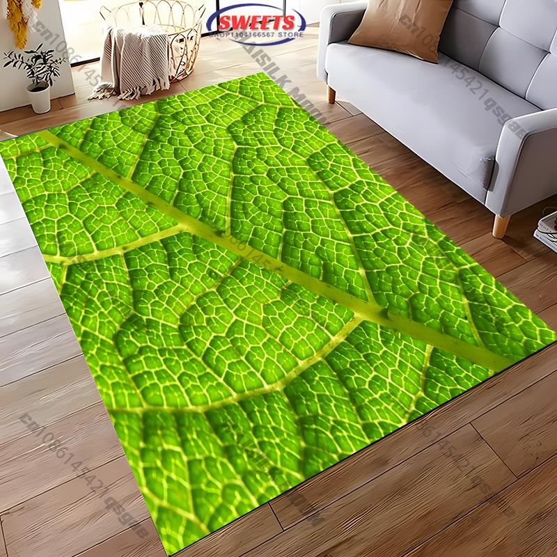 3D Plant Food Lettuce Leaf Printed Carpet Rug for Living Rooms Bedrooms, Sofas, Durable Mat Machine Washable Next Day Shipping