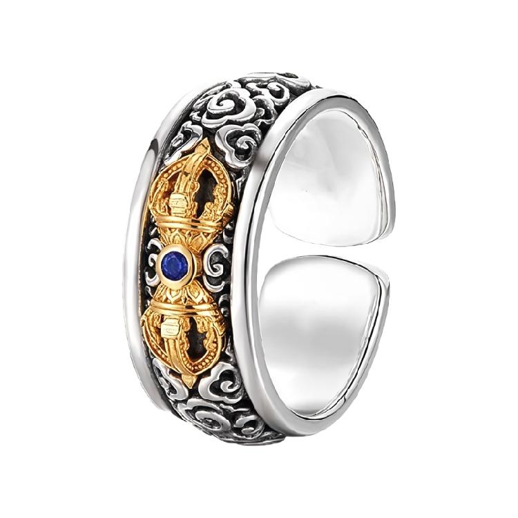 

Symbolic Vajra Inspired Copper Ring With Comfortable Fit Finger Accessories For Everyday Wear Fashion Jewelry 1