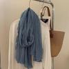 New Pure-Color Cotton Lace Scarf Japanese-Style Simple Thin-Style All-Purpose Shawl Korean Spring and Autumn Women and Men