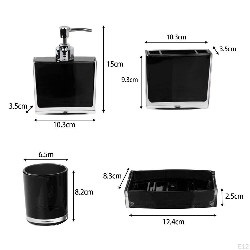 4 Pieces Cup Toothbrush Holder Set Soap Dispenser Organizer Toiletries Storage Bathroom Accessories