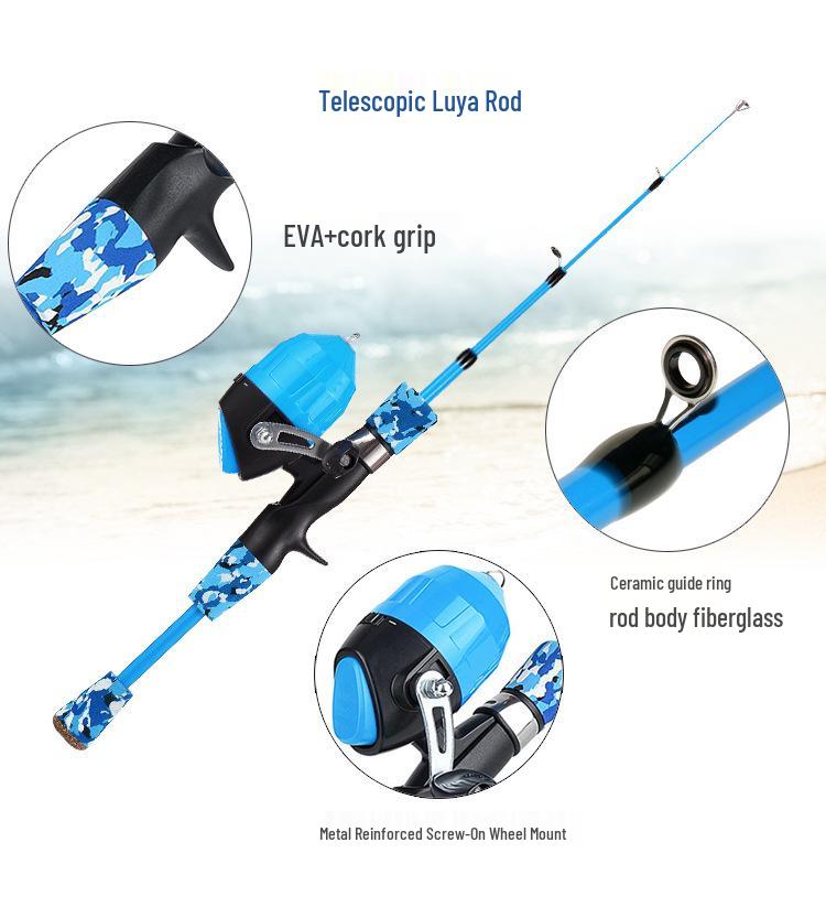 Mládežnická venkovní rybářská sada: Prut pro začátečníky (1,2 m/1,5 m) pro Děti a Teenagery