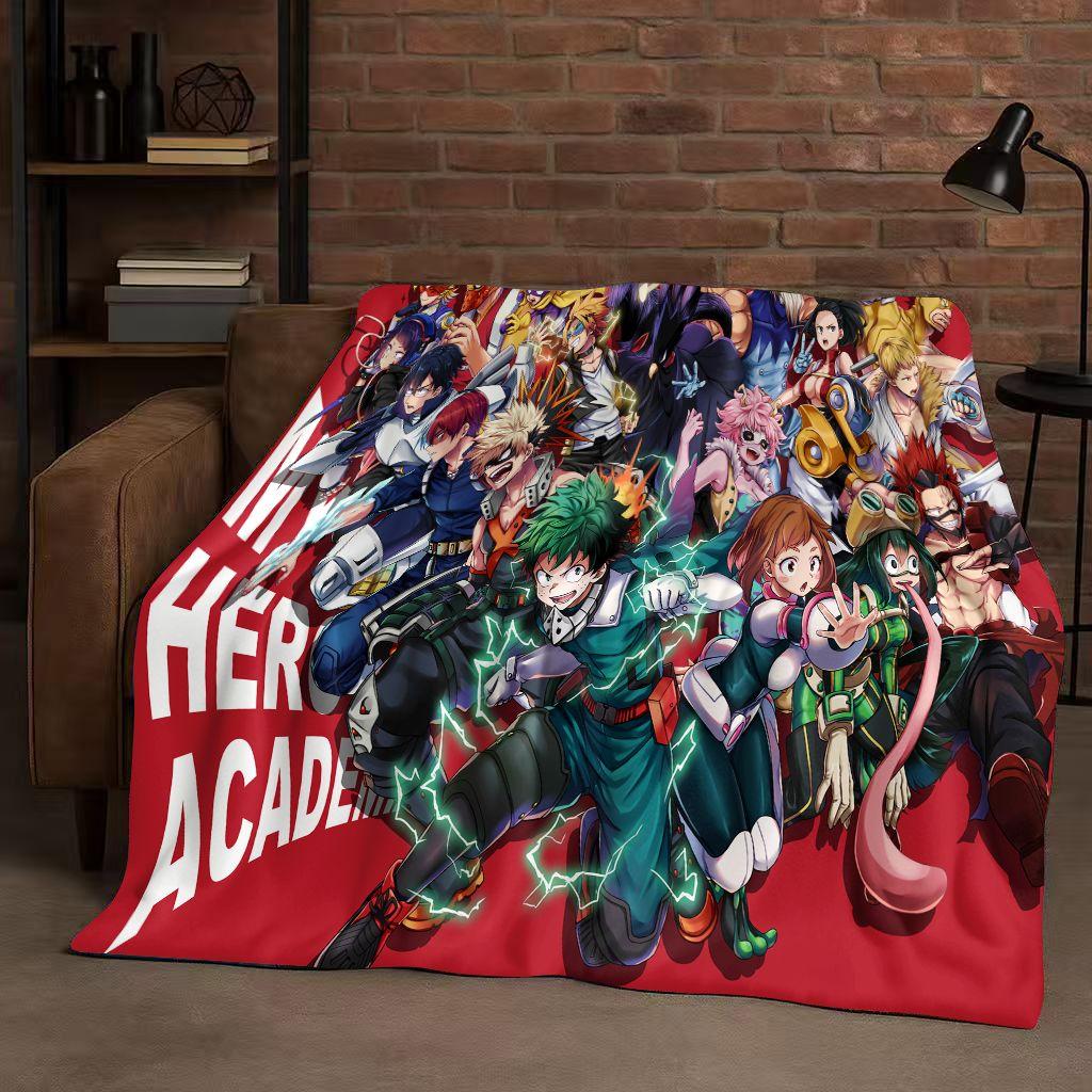 HD Anime My Hero Academia Bakugou Deku Cartoon Flannel Blanket,Ultra Soft Warm Plush Throw for Home Bedroom Bed Sofa Cover Kids