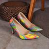 Women's Pointed Pumps Colorful High Heel Slip-On Wedding Shoes Thin Heels Bridal