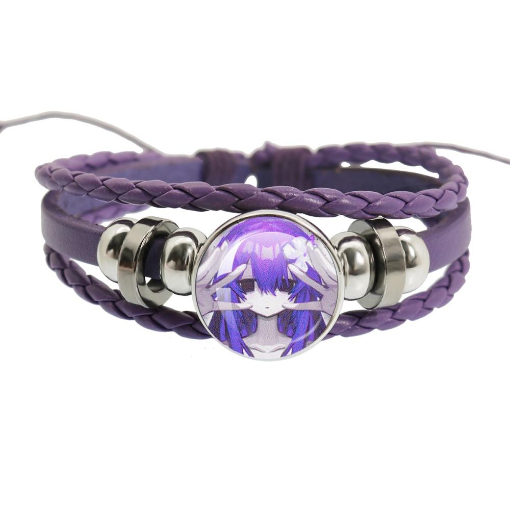 Sewerslvt Schizofrenia Dnb Cover Album Cartoon Creative Button Rope Button Purple Leather Bracelet Jewelry Charm Fans Gift