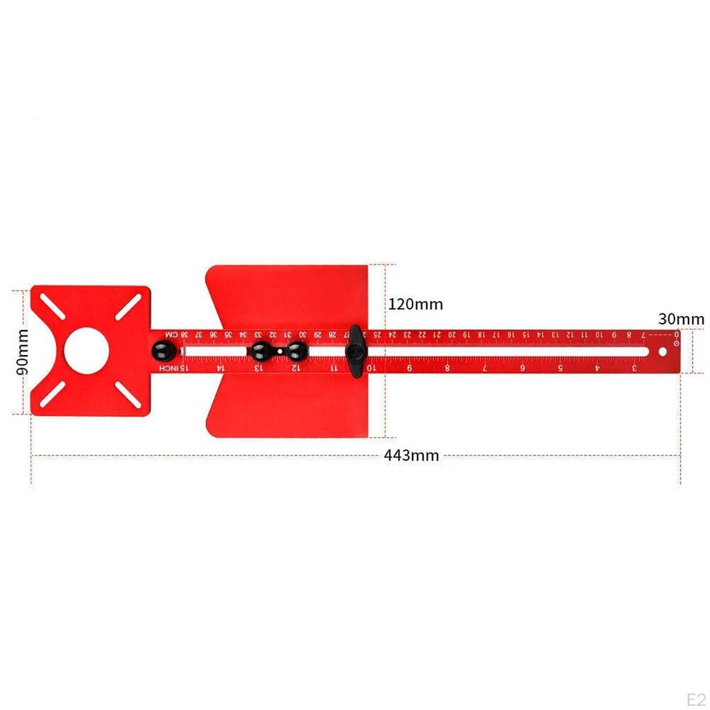 Router Milling Groove Bracket Circle Cutting Jig, Metric Inch, Aluminum Alloy Removable