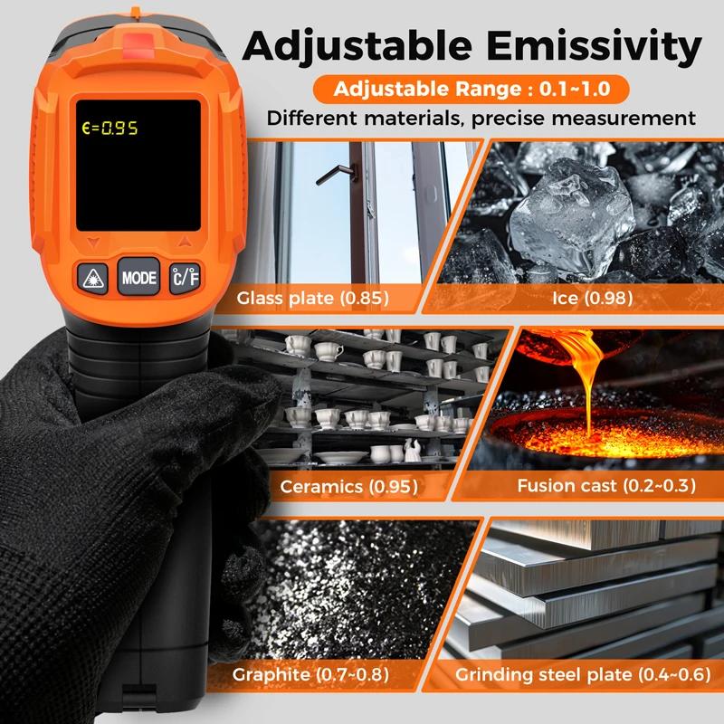 IM02/IM02Pro LCD Digital Infrared Thermometer Laser Temperature Meter Non-contact Pyrometer IR Thermometer ℃/℉ with Backlight