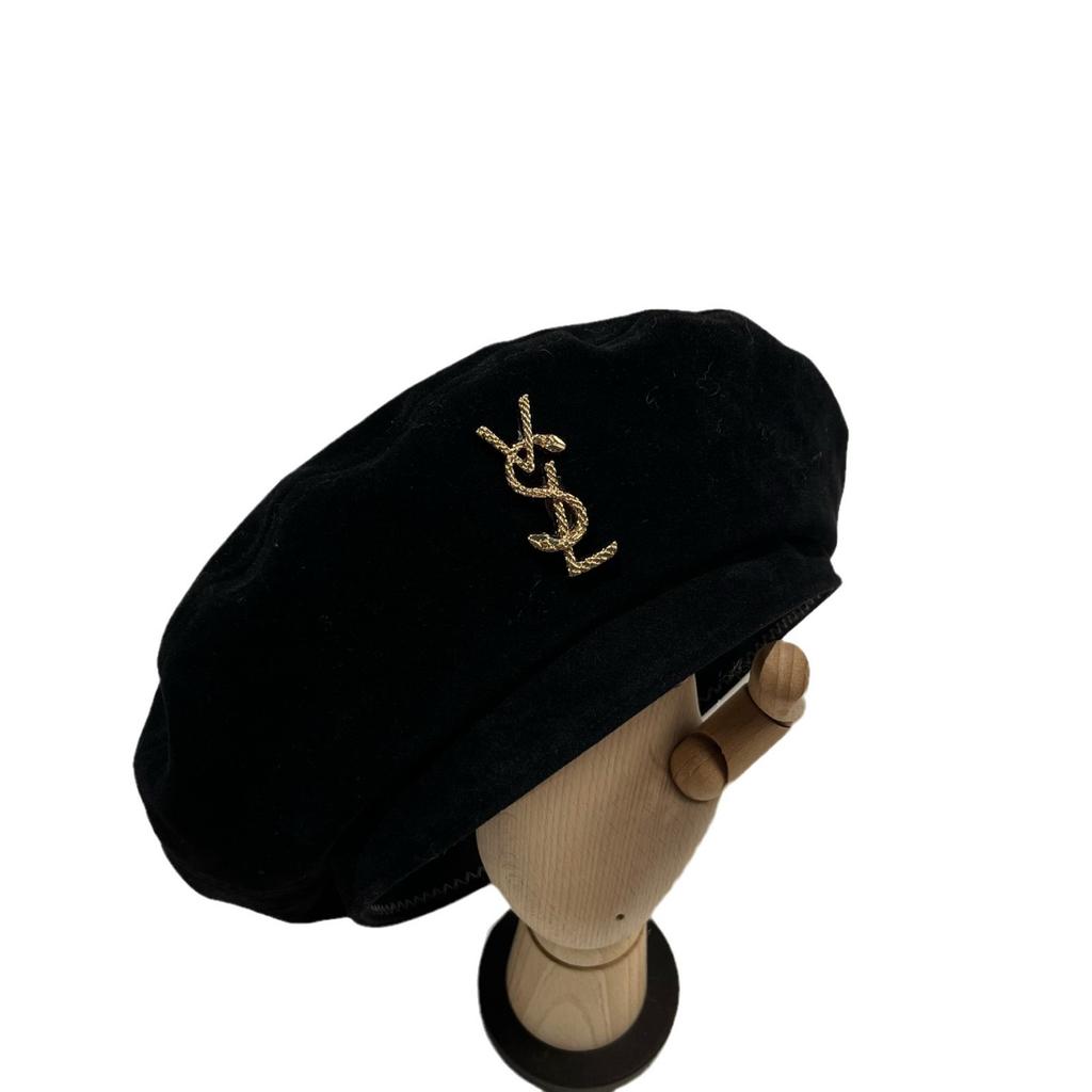 Vsl Paris Catwalk Autumn Octagonal Beret High Quality Big Hat Frosted Leather Painter Hat