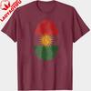 Kurdistan Fingerprint Flag Design TShirt Patriotism Daily Life Casual Shirt Kurdish Men Women Unisex Tee Summer Cotton Tops