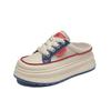 Summer Half-support White Shoes New Style for Female Students Thick Sole Heightened Mesh Breathable and Casual