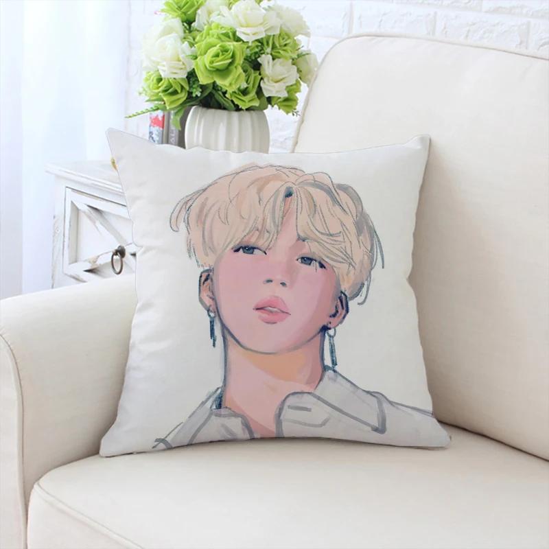Custom Pillowcase P-Park Jimins Double-sided Printed Sofa Cushion Cover Office Chair Waist Cushion Headboard Cushion 40x40cm