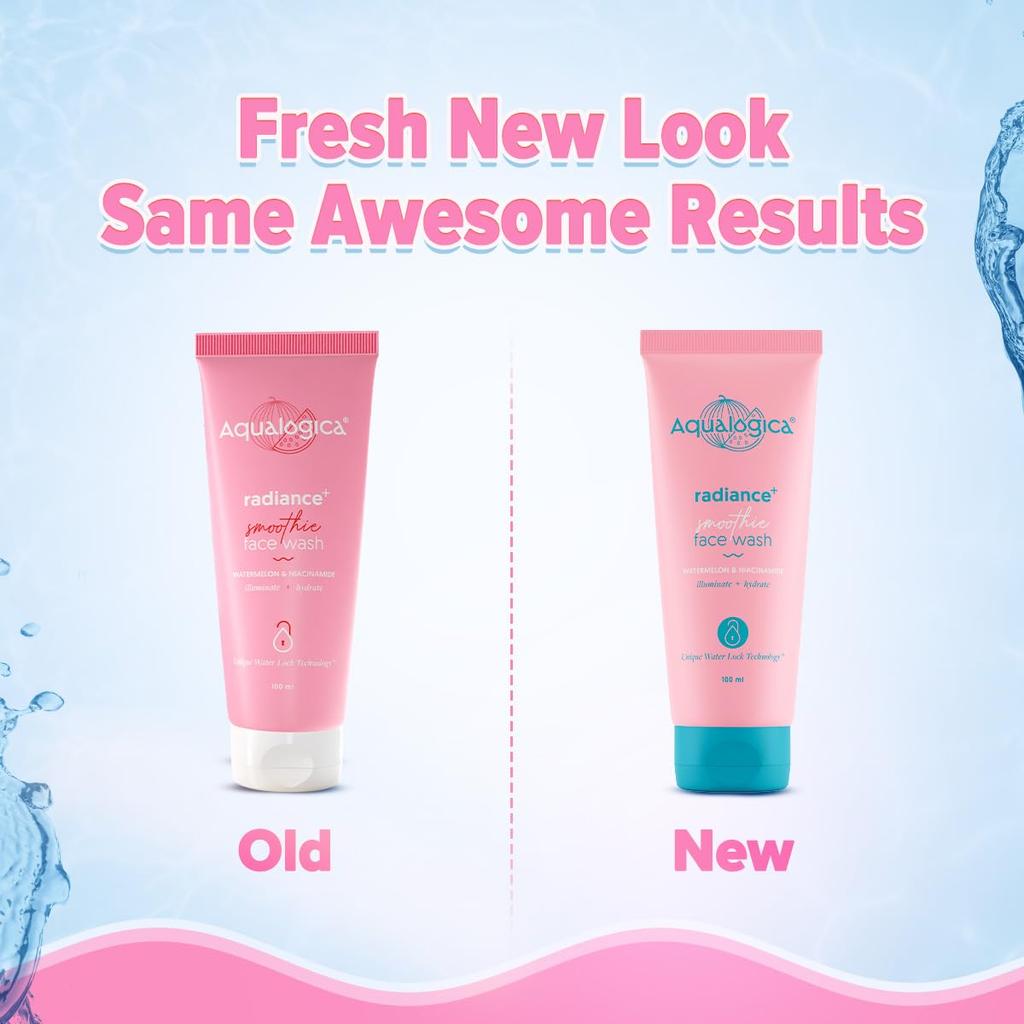 Aqualogica Radiance+ Smoothie Gesichtsreiniger 100 ml Sanfter Schaumreiniger für tägliches Strahlen, glatte Textur und ausgewogene Feuchtigkeit