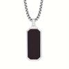 Elegant Men's Stainless Steel Necklace with Sleek Black Pendant - Geometric Design, Non-Magnetic