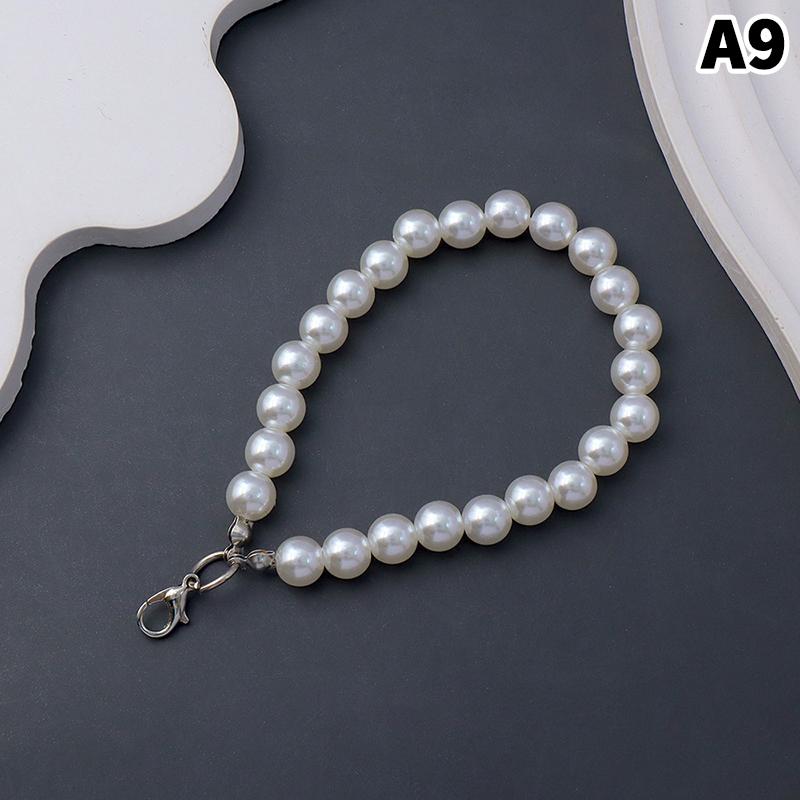 Simulation Pearl Keychains For Aorpods Bag Car Pendant Beaded Key Simple Decoration For Women Mobile Phone DIY Jewelry Decor