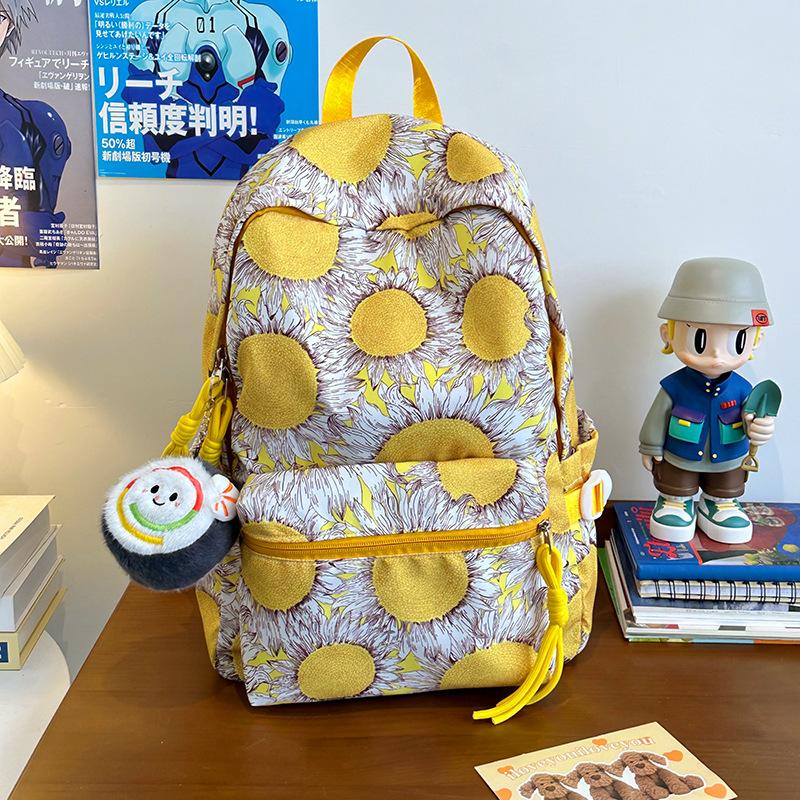 New Trendy and Fashionable Contrasting Colors Ethnic Style Large Capacity Backpack Niche Original Lazy Style Floral Cloth Backpack