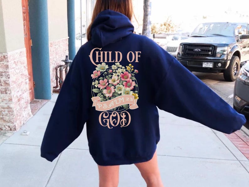 Psalm 23 Christianity Gift for Women Christian Inspired Shirts Bible Verse Sweatshirts Bible Hoodie Trendy Jesus Loose Hoodies