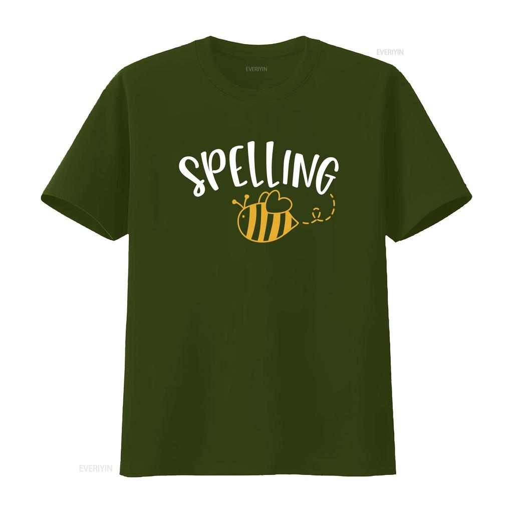 Cute Spelling Bee Design School T Shirt vintage Washed Soft Slightly Comfortable streetwear fashion designer clothes