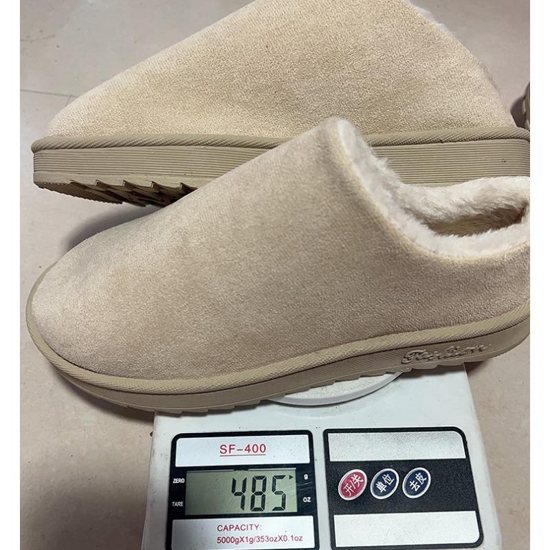 European and American foreign trade plush heeless snow boots women's new platform short tube lazy large size cotton shoes