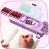 LilyBeauty Multifunctional Pencil Case with Calculator and Great Study Great Gift for Kids and Teens Pop-Up Cutter, Supplies, (Purple)