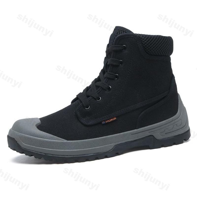 Fashion 2025 Spring Fashion Lace Up Casual Canvas Thick Soled Shoes for Men High Top Comfortable Wear-resistant Non Slip Chunky sneakers