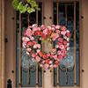 Artificial Flower Wreath for Front Door Decor Valentine's Day Wreath for Graduate Housewarming Bridal Shower Holiday New Year