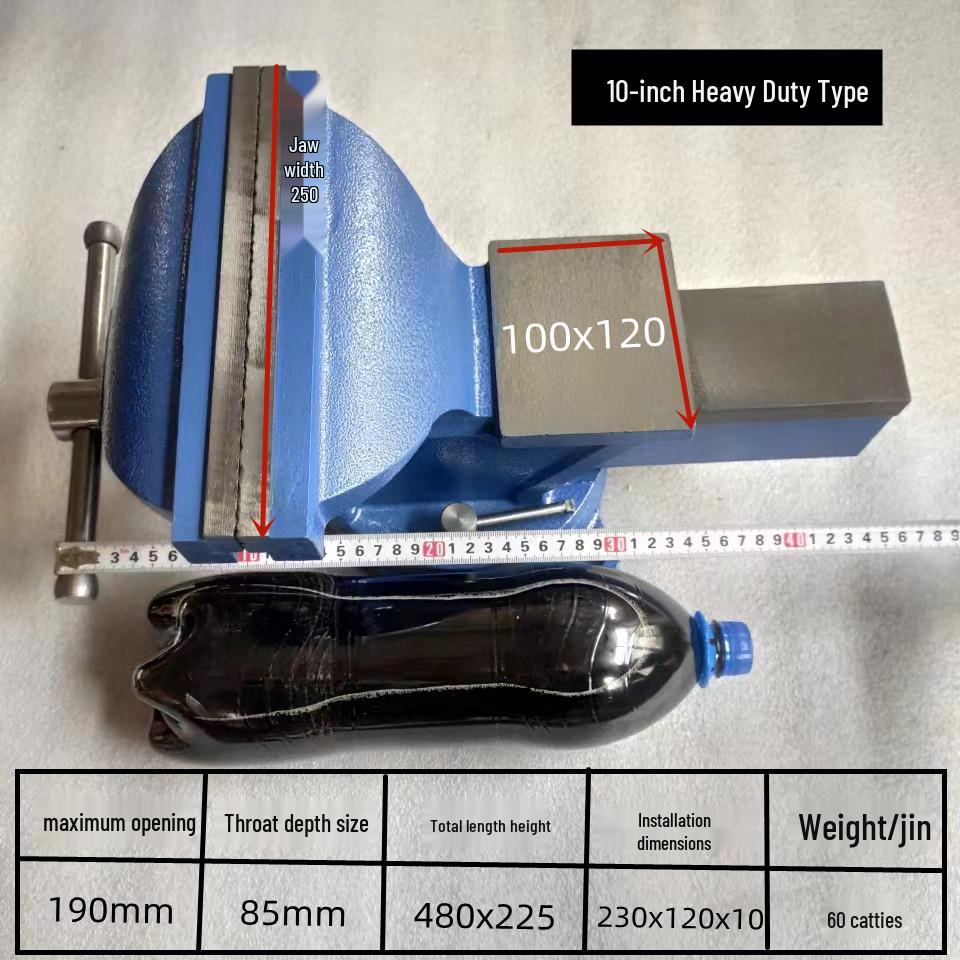 Industrial Heavy-Duty Bench Vise with Anvil - Available In Sizes 4" To 16"