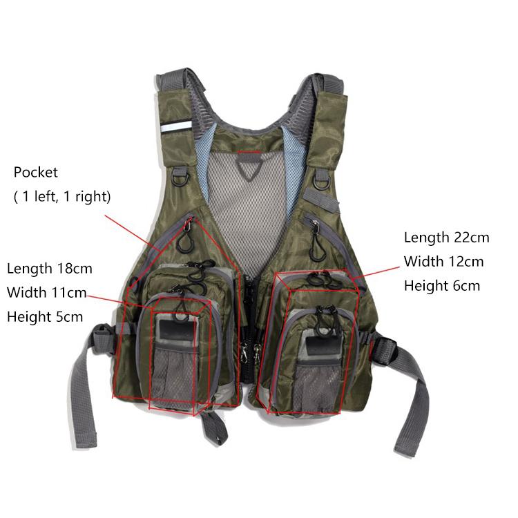 D97 Multi Pockets Breathable Angling Jacket Outdoor Fishing Clothing Lure Fishing Vest Fly Fishing Vest