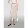 Hollow Lace Panel Mesh Straight Skirt