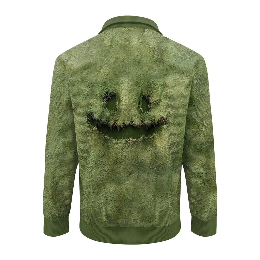 Men's Halloween Printed Corduroy Button Shirt