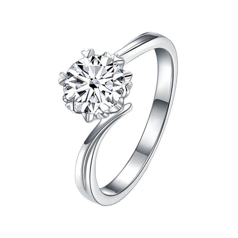 

Bague Ringen Real 1 CT D Color Moissanite Обручки для жінок 925 стерлінгового срібла блискучі ювелірні вироби для заручин 8 білий