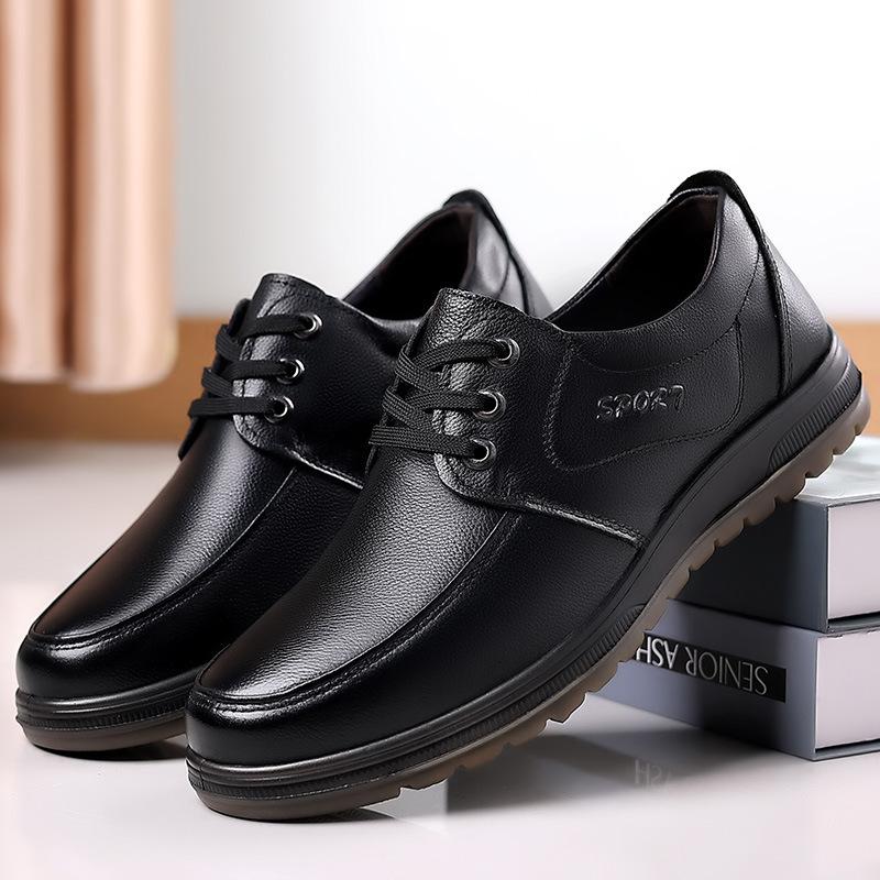 [69 yuan 1 piece] Leather shoes/Doudou shoes/board shoes The first layer of cowhide men's shoes Men's leather is breathable and comfortable